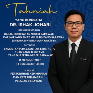 Dr Ishak Johari dianugerahi Bintang Kebesaran Negeri Sarawak